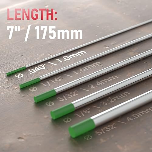 Miniatura 159 de YESWELDER - Electrodo de tungsteno para soldadura TIG, ceriado al 2%, de 1/16 x 7 pulgadas (gris, WC20/EWCe-2), paquete de 10