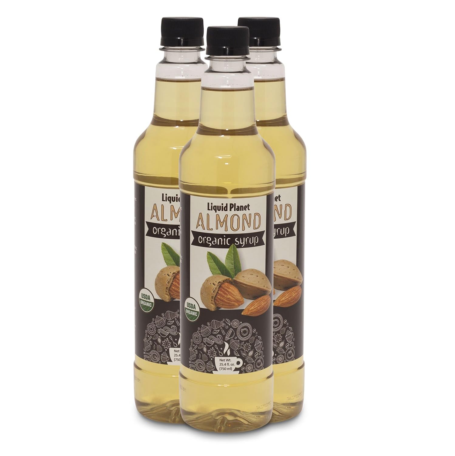 Organic Syrup, Coffee Syrup, 750 ML 3 pack from Liquid