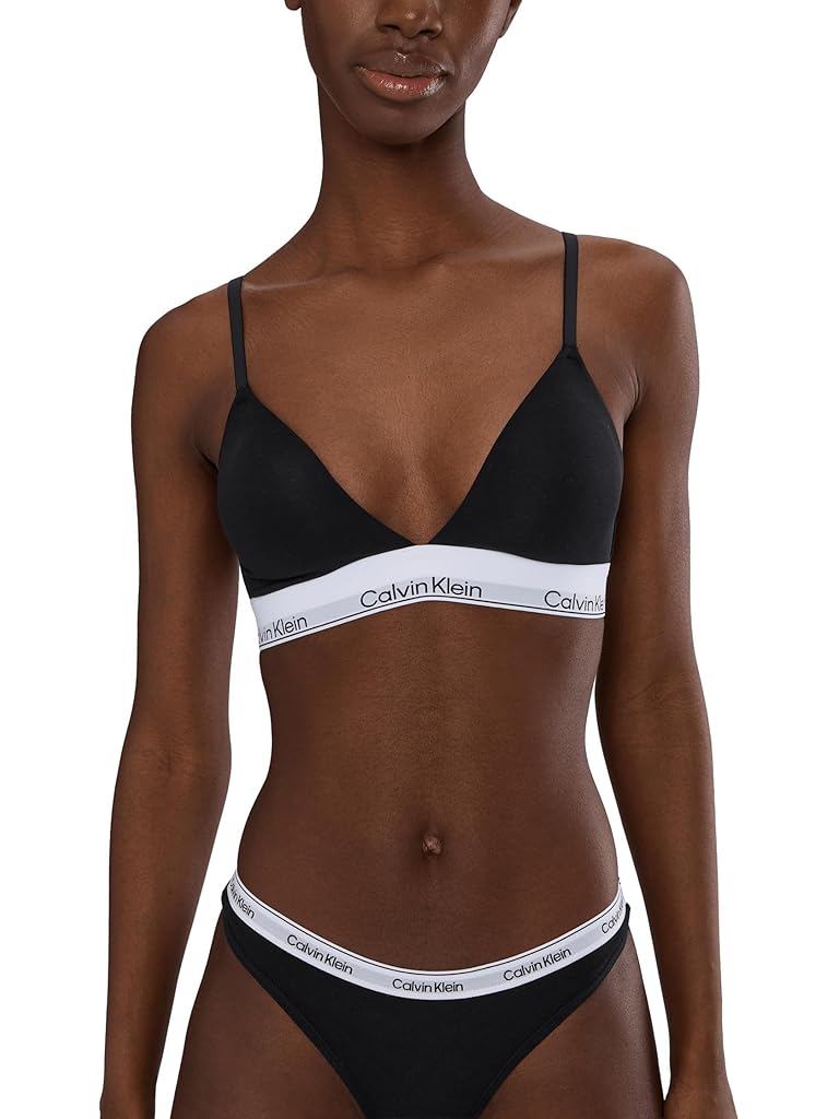 Black Calvin Klein Icon Cotton Modal Lightly Lined Triangle Bralette