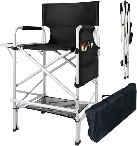 GDGYOFN Silla de maquillaje para artista de maquillaje de 45.6 pulgadas, sillas altas de directores, silla de maquillaje plegable para clientes con disponible en Yaxa Venezuela