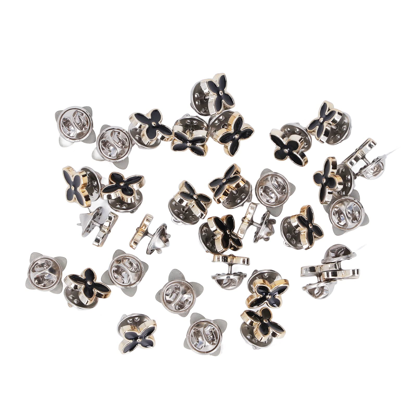 Set di 150 spille nere a quattro punte staccabili per donna, bottoni decorativi per camicie, cappotti e vestiti, con 3 scatole di immagazzinaggio, ideale