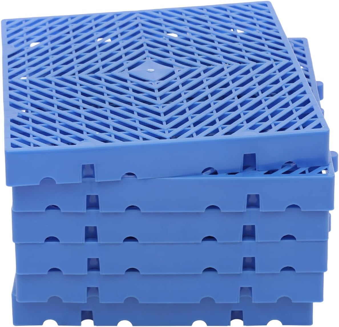 Plastic Pallet, 6pcs 15.7'' L X 15.7'' W X 2'' H Waterproof Storage Grid Pad, Lightweight Floor Pallets, Breathable Grids Article Racks for Garage Supermarket Basement