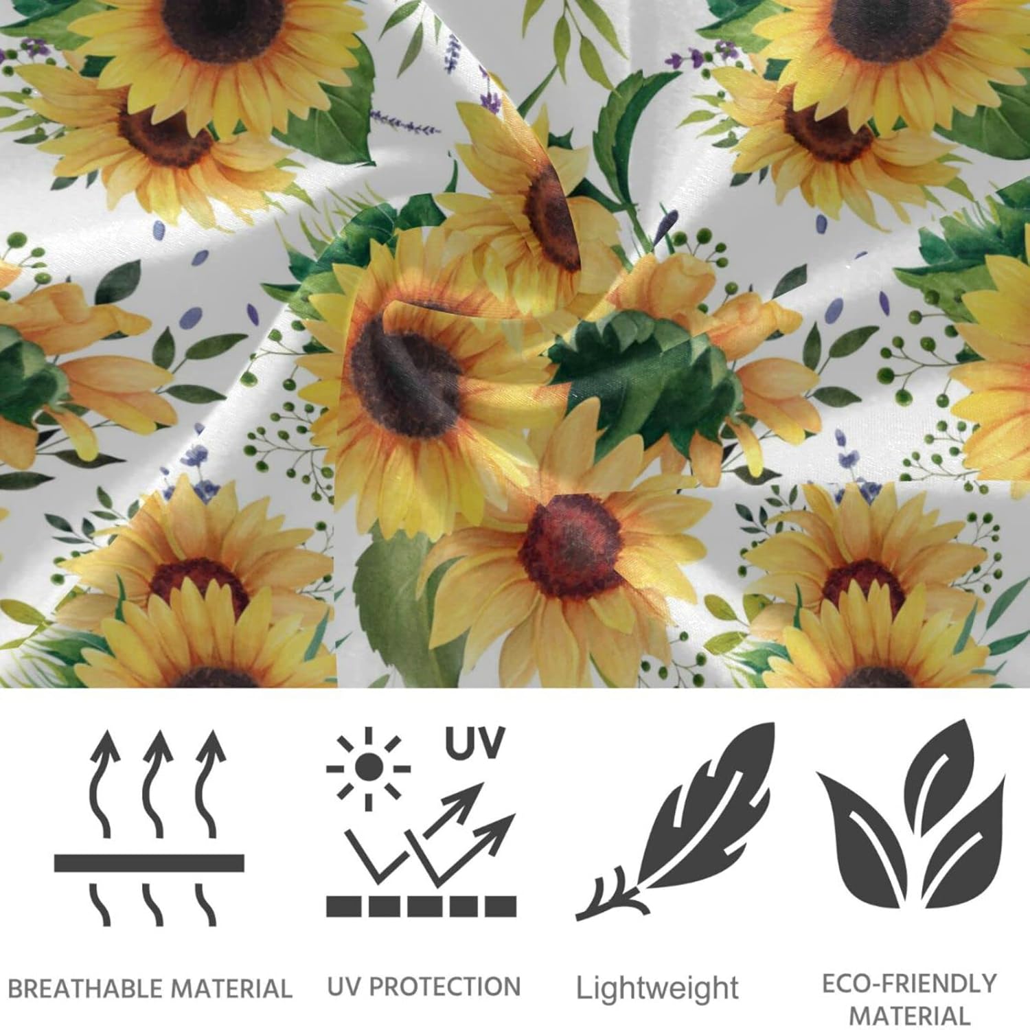 visesunny High Waist Yoga Pants with Pockets Sunflower Patterned Tummy Control Workout Running Yoga Leggings for Women Black - Image 6