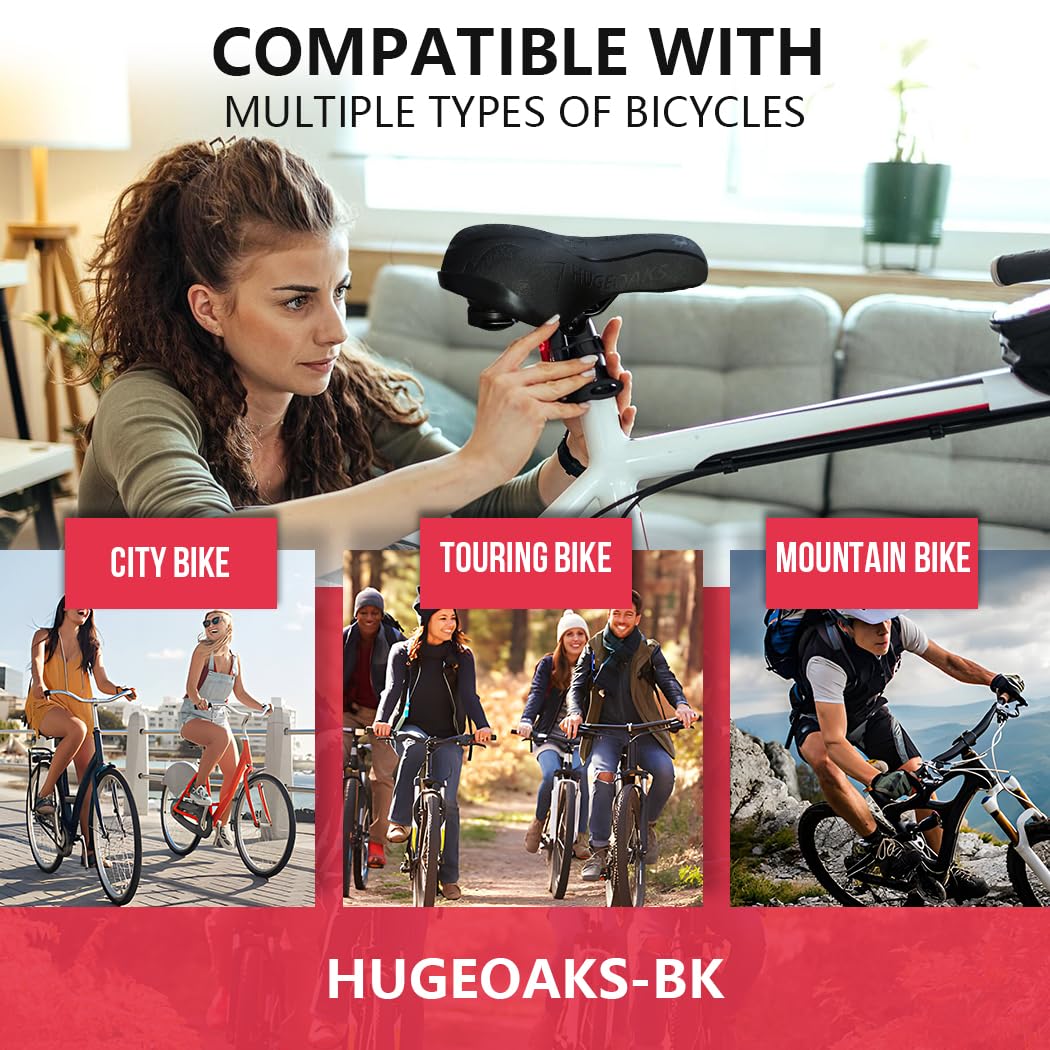 Selle vélo pour Homme et Femme, Selle de Velo Ultra Confortable, Selle vélo Anti Douleur, Selle vélo pour VTT, vélo de Route, vélo à Exercice, DH, BMX