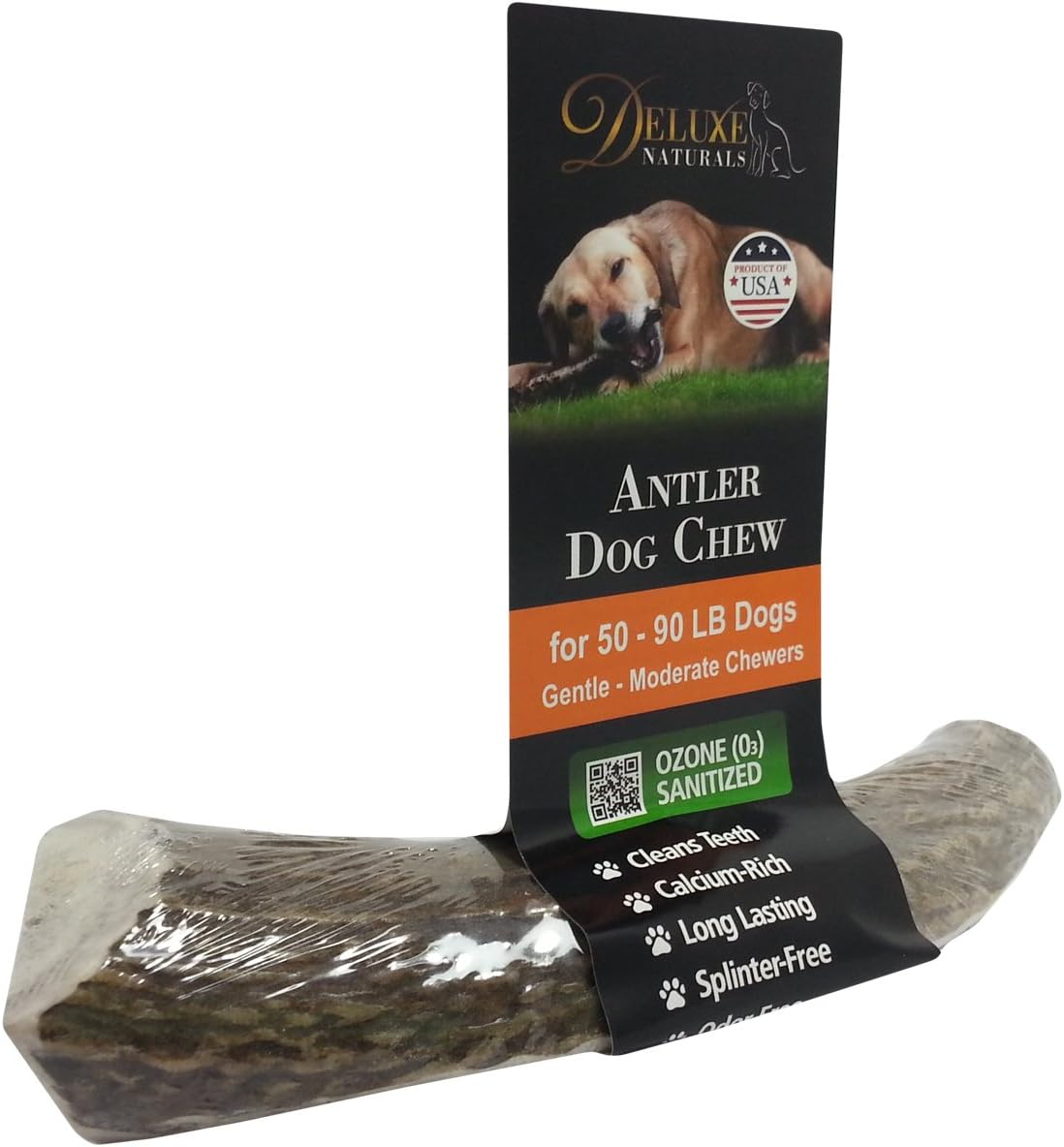 Deluxe Naturals Center-Cut Elk Antler Dog Chew, Large