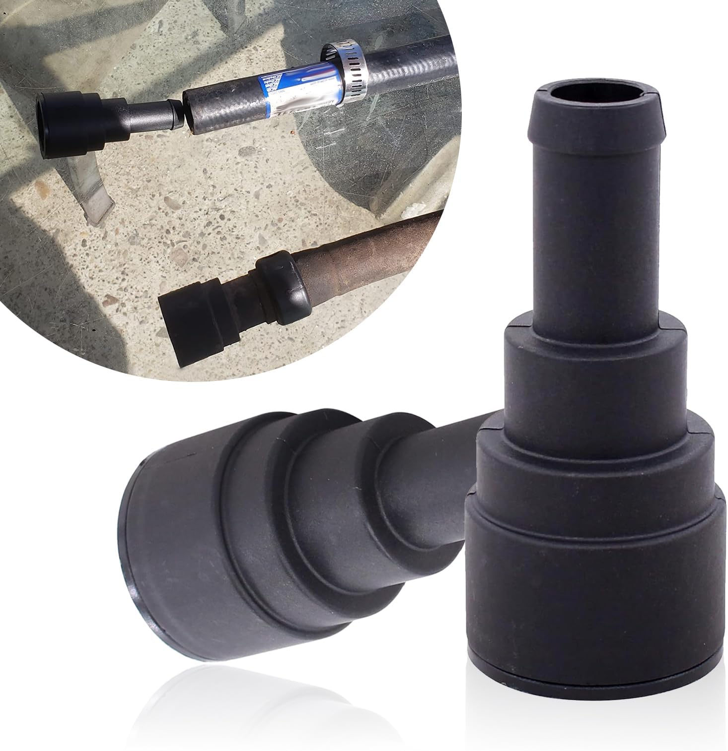 DYEKNEE Pack-2 Car Heater Cooling Water Hose Connector, 2.99" X 1.34" Standard Replace 15032062 15151873 15151875, Tight Fit Anti-leak Joint, Compatible With Buick GMC Chevrolet Ford Lincoln (Black
