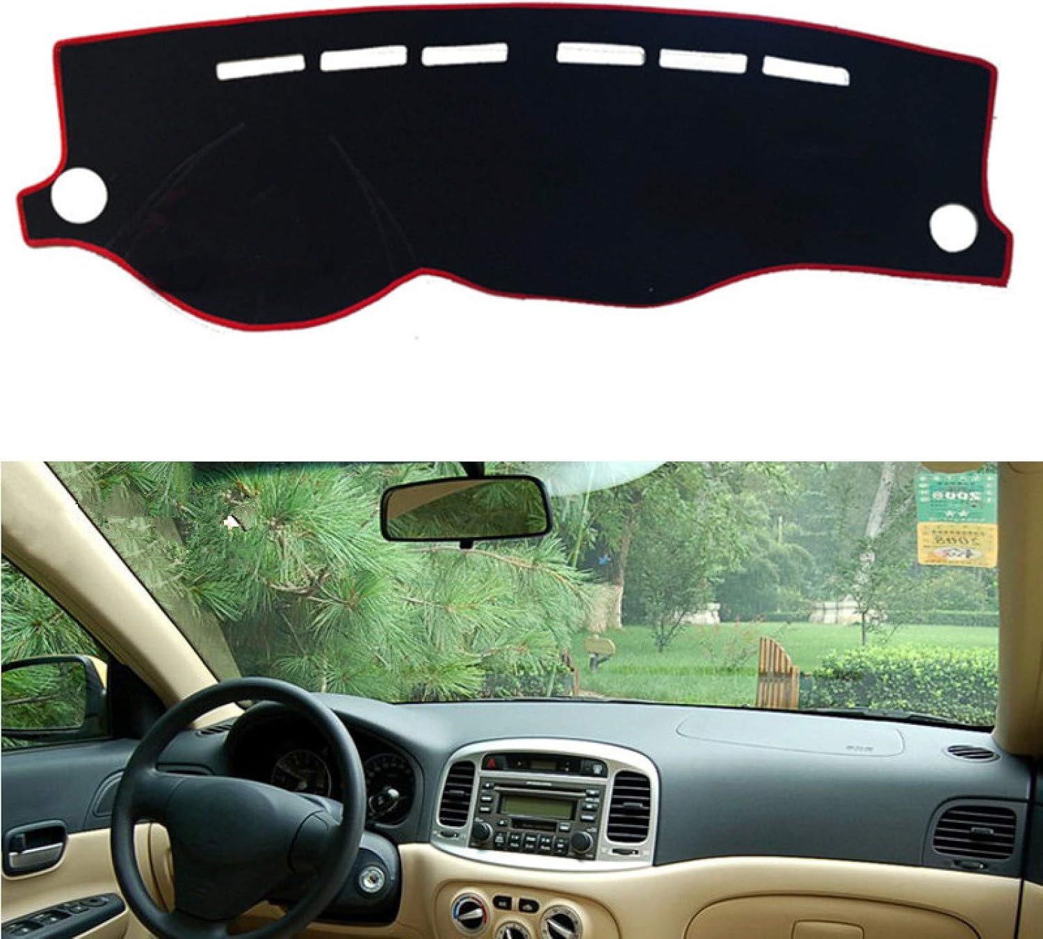 Dashboard Cover Dash Mat for Hyundai Accent Verna 2006 2007 2008-2011 Dashboard Cover Mat Sun Shade Protect Carpet Anti-Glare