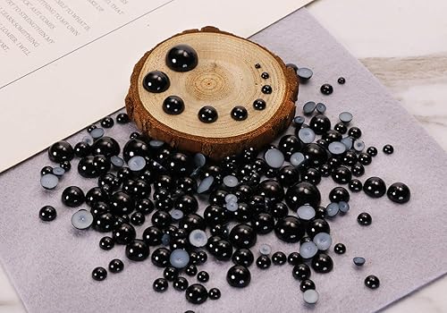 Miniatura 2 de Shapenty Adornos de cuentas redondas de media perla con parte trasera plana para zapatos, vestidos de boda, relojes, decoración de uñas,