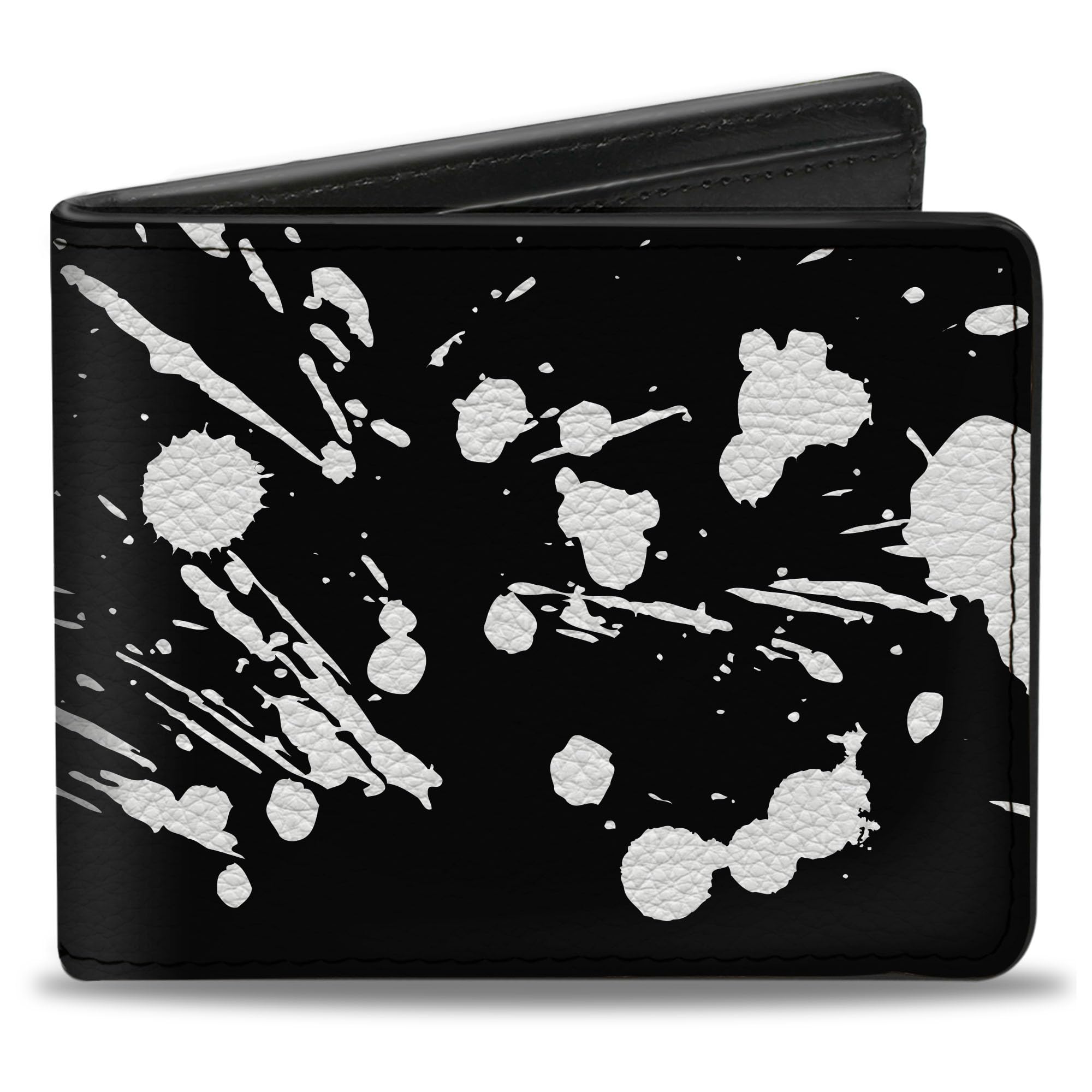 Buckle-Down Men's Wallet, Bifold, Splatter Black White, Vegan Leather, Multi, 4.0