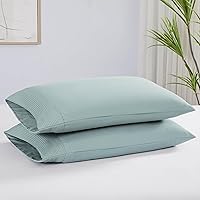 Vista 56 de Southshore Fine Linens® - Vilano® Springs - Par de fundas de almohada plisadas, color verde azulado, estándar (Queen)