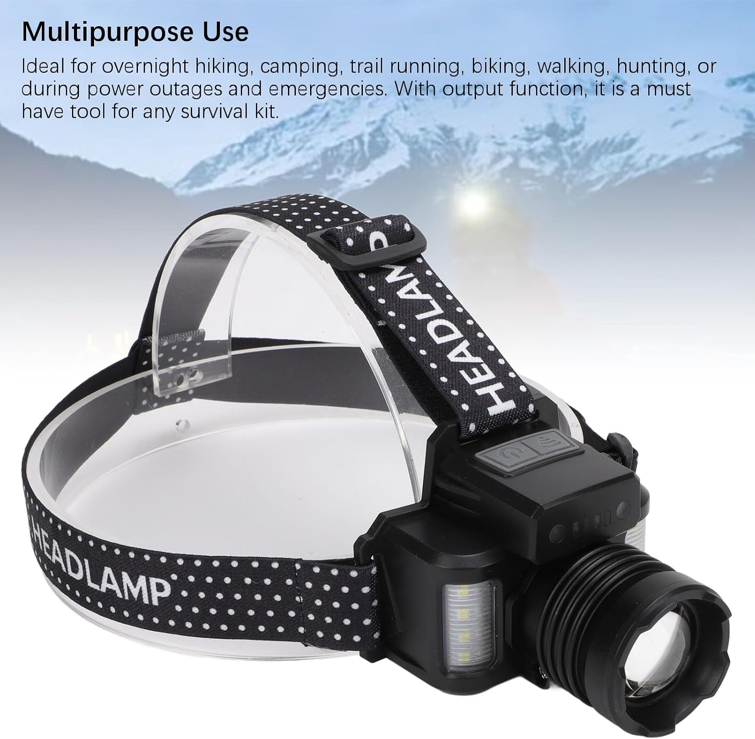 Rechargeable LED Headlamp, Adjustable 30W Zoom Headlight Flashlight 3600mAh Battery with Sensor Light, for Adults Camping