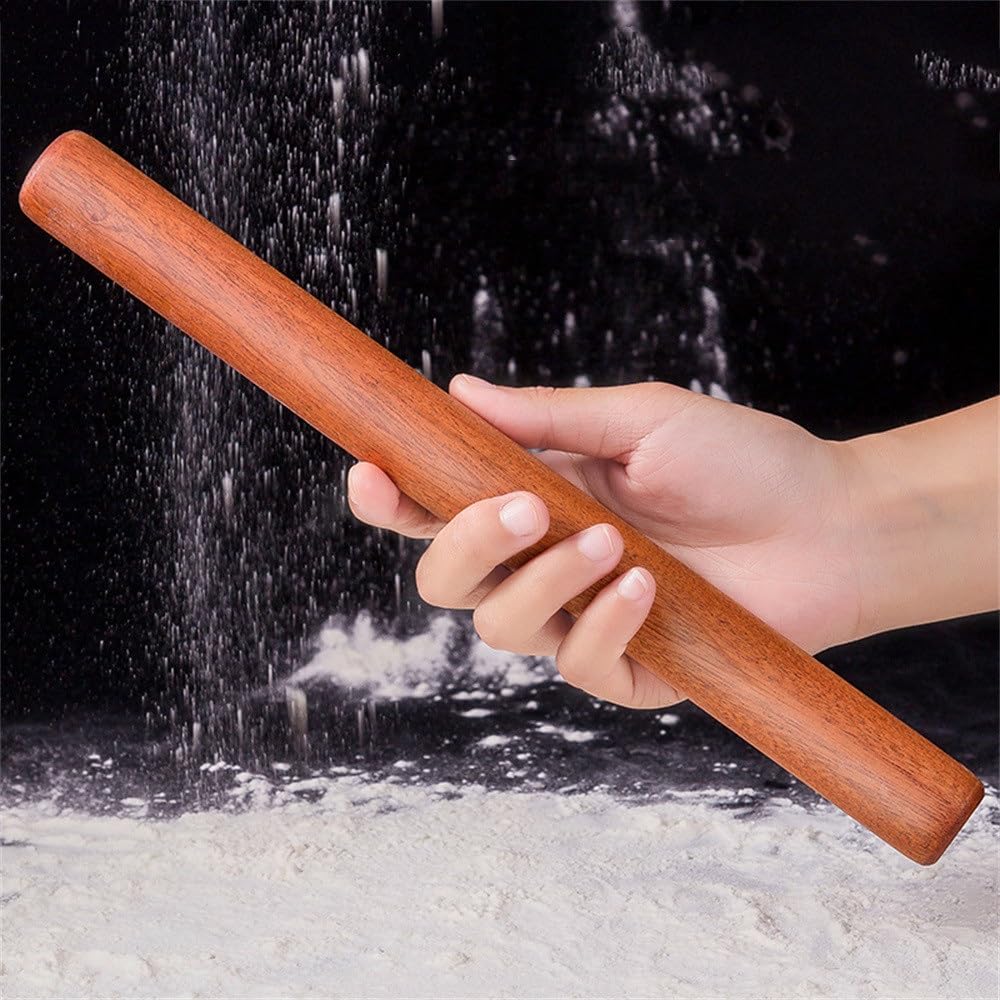 Rodillo de madera para hornear, herramienta de cocina de 25 cm de largo para uso doméstico, ideal para masa de pastelería, galletas y mucho más