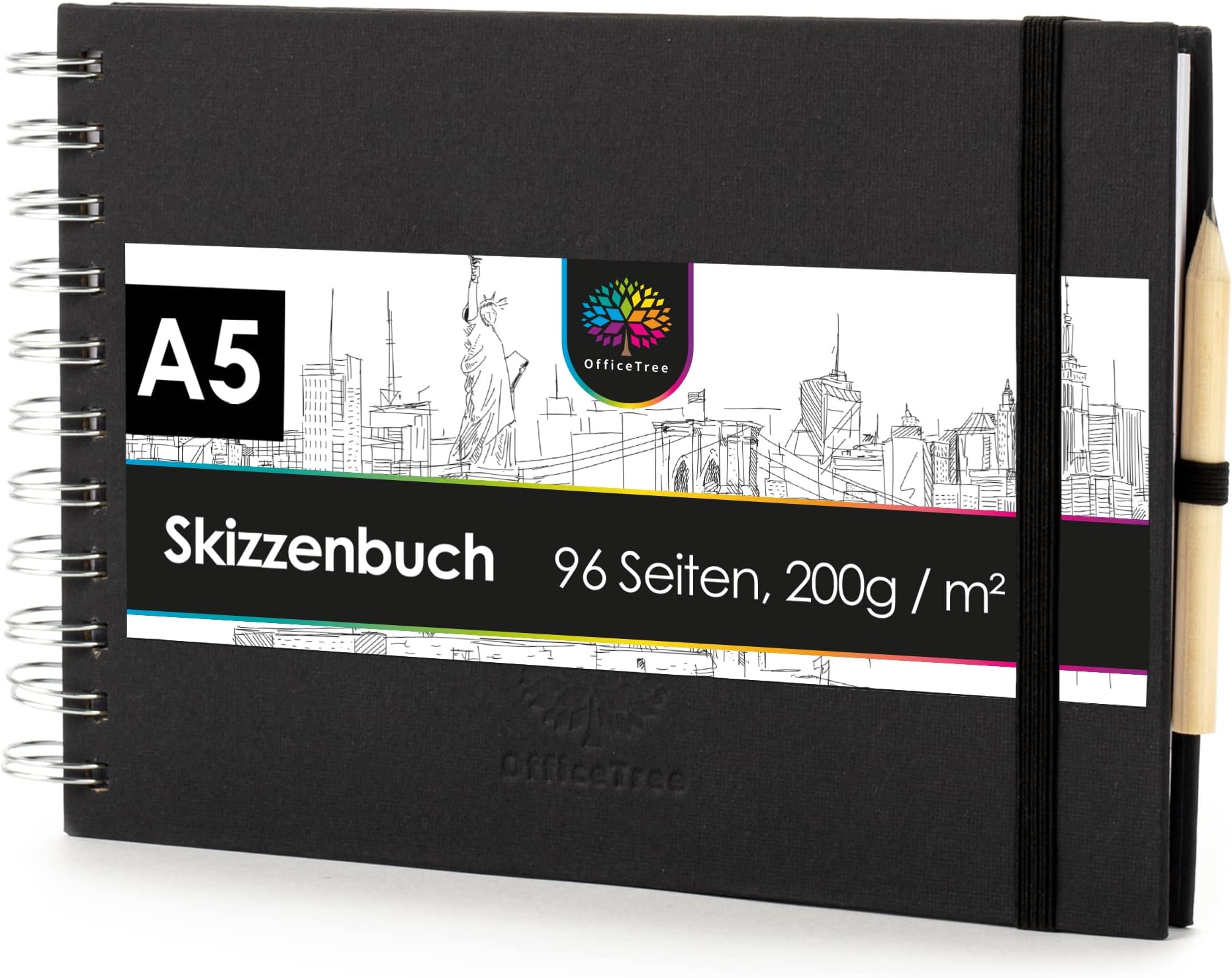 Artway Enviro - Carnet De Croquis A4 Portrait Recyclé 170gsm - 92 Pages Papier Cartouche Blanc Cassé - Reliure Cartonnée