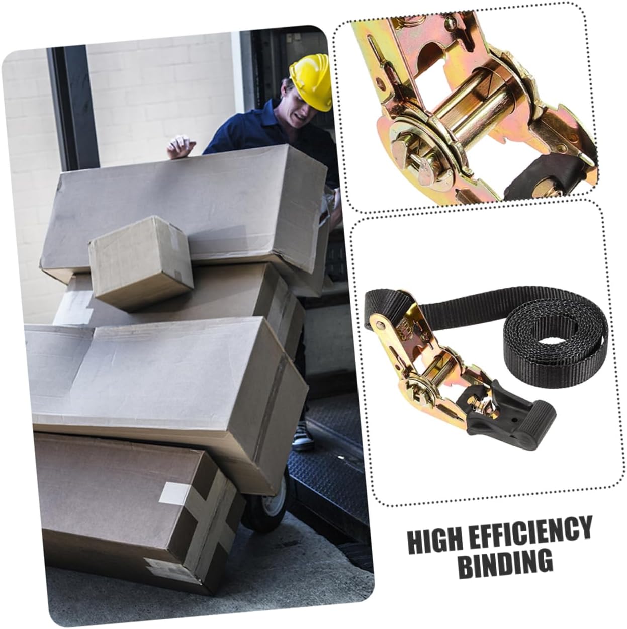 Zerodeko 4pcs Heavy Duty Ratchet Straps Secure Fastening for Motorcycles Trailers Kayaks Cargo Tie Down Straps for Load Control