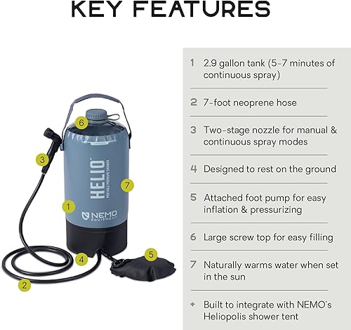 Miniatura 8 de NEMO Helio - Ducha portátil para campamento a presión