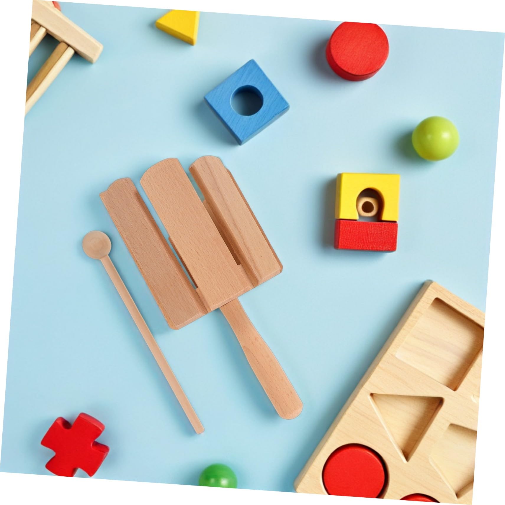 Instrumentos Musicales Orff de Madera 8 Tonos, 2 Piezas para Niños | Color Beige, Juego de Percusión para Educación Temprana y Clases Escolares, Fomenta Creatividad y Motricidad