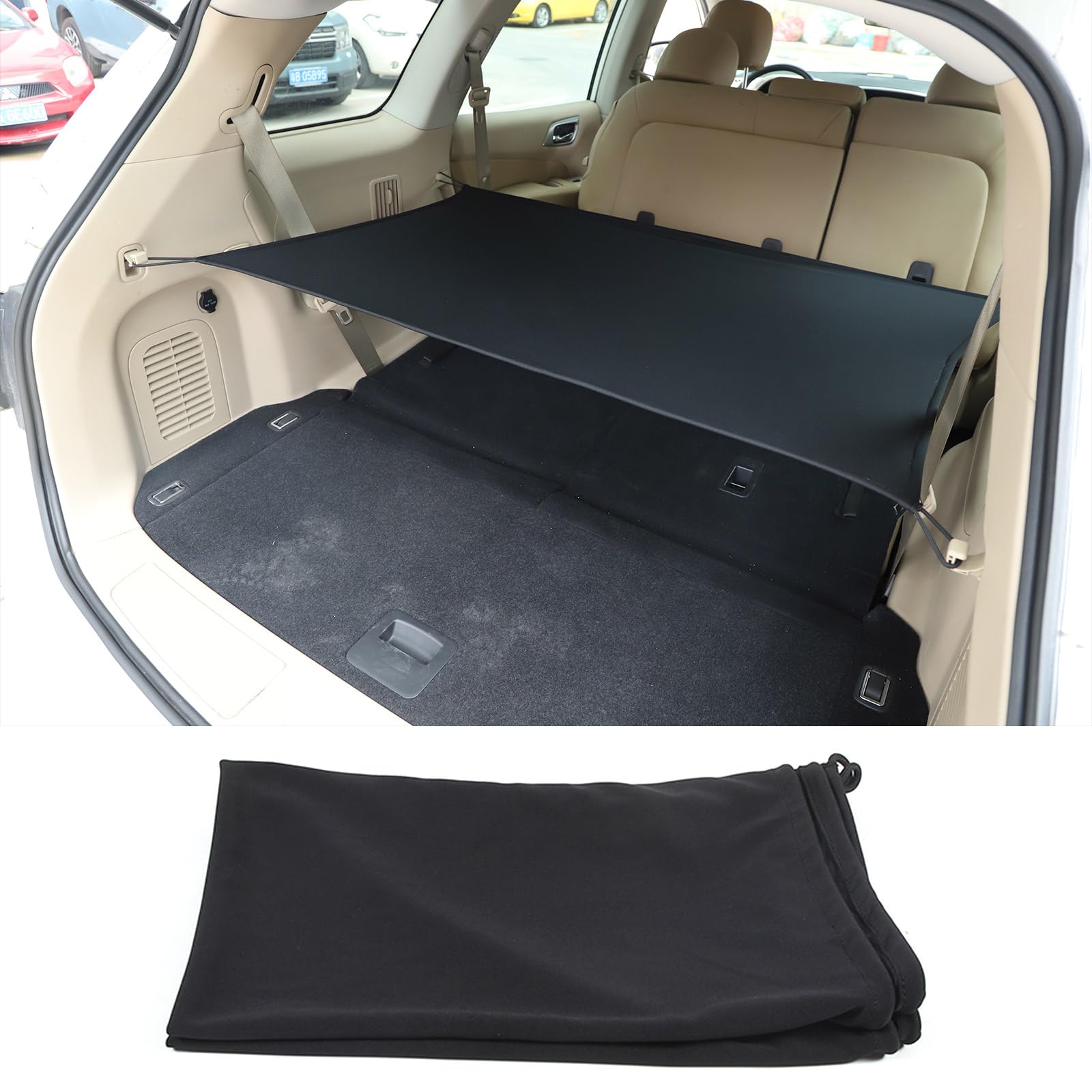 Heutamo Rear Trunk Security Cargo Luggage Shade Cover Compatible with Nissan Pathfinder 2013-2018, Rear Cargo Cover Rear Trunk Security Shade Luggage