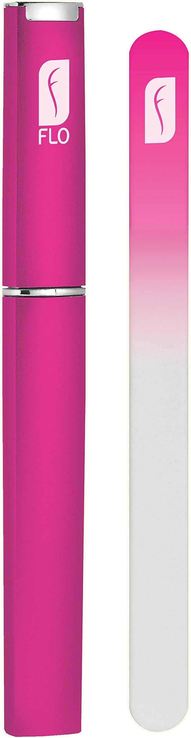 Flo Accessories Crystal Nail File with Protective Travel Case, Fuchsia, 30.8 Gram