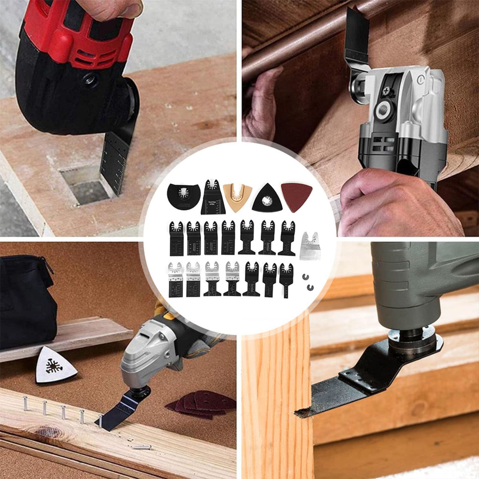 Últimas 26 Uds. Hojas de sierra oscilantes universales de corte de acero con alto contenido de carbono y pulido multiherramienta para madera, plástico, PVC