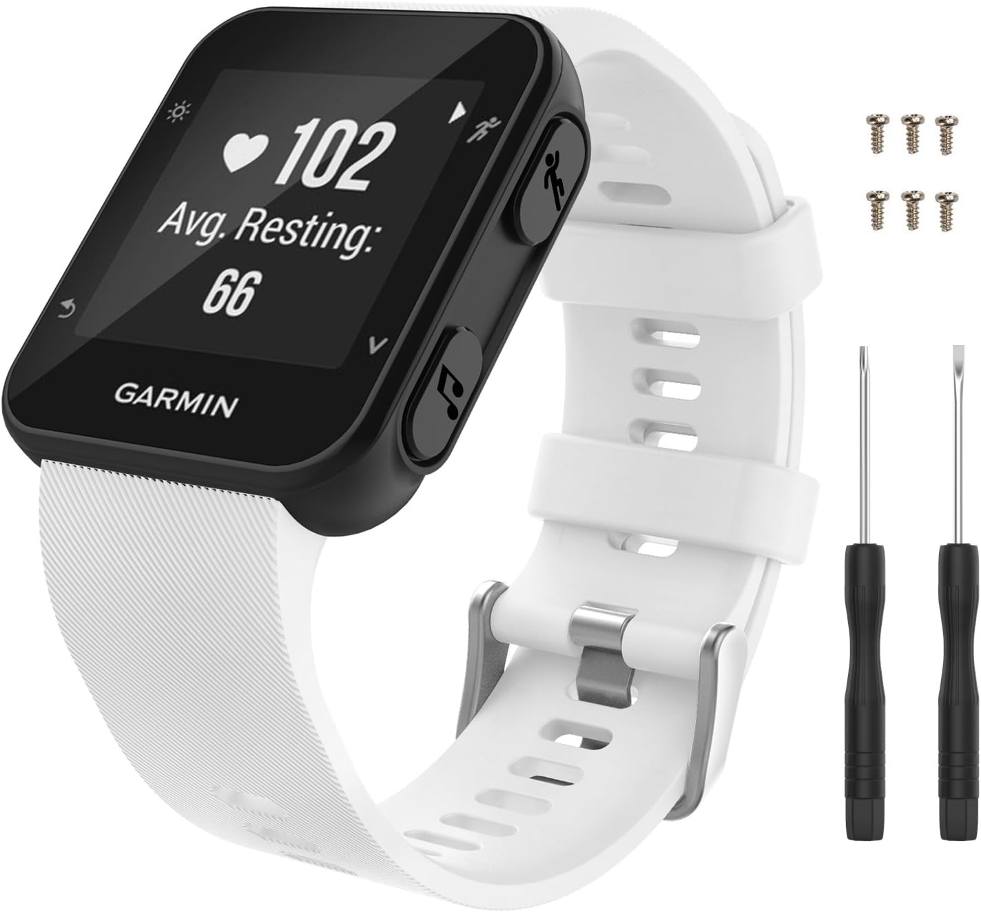 MoKo Watch Band for Garmin Forerunner 35, Soft Silicone Replacement