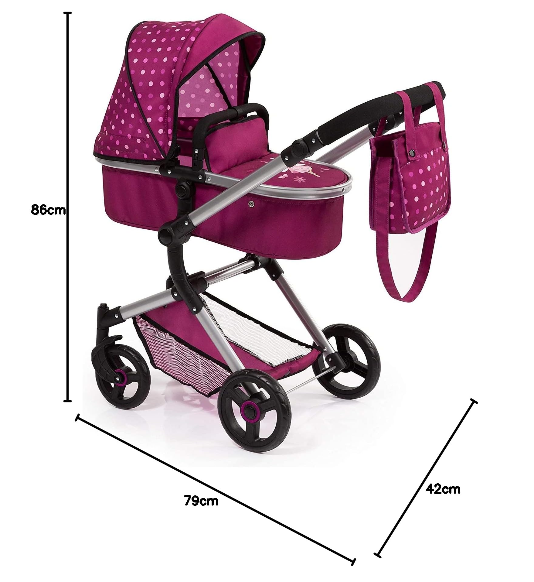Bayer Design Cochecito de muñecas Neo Vario, Bolsa, Convertible | plegable, Ajustable