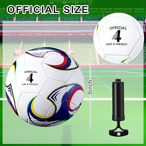 Miniatura 2 de 12 pelotas de fútbol a granel con 2 bombas, tamaño oficial, pelota de fútbol desinflada para interior y exterior, juego deportivo, entrenamiento