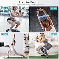 Vista 5 de Resistance Loop Exercise Bands, Resistance Bands Exercise Bands for Home Fitness, Stretching, Strength Training, Physical Therapy,Elastic Workout