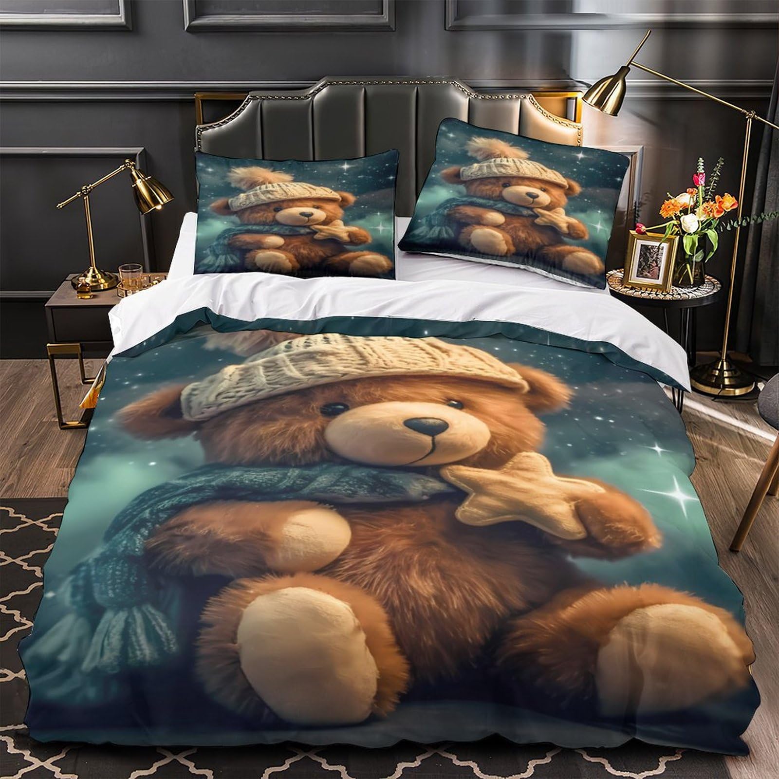 Housse de couette chaton hypoallergénique contre les nuits agitées 260x220