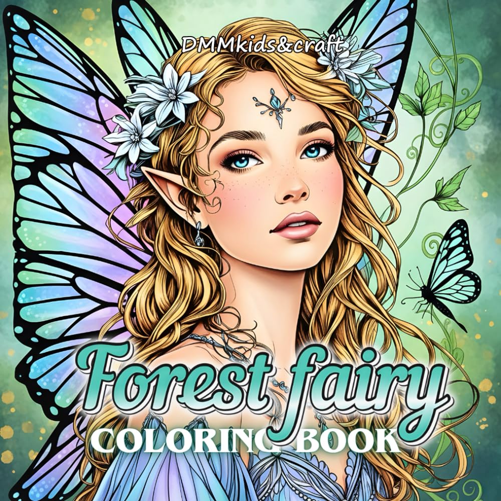 Forest fairy coloring book - Fairies coloring book - Fairy coloring pages: Adult coloring book - Cozy coloring