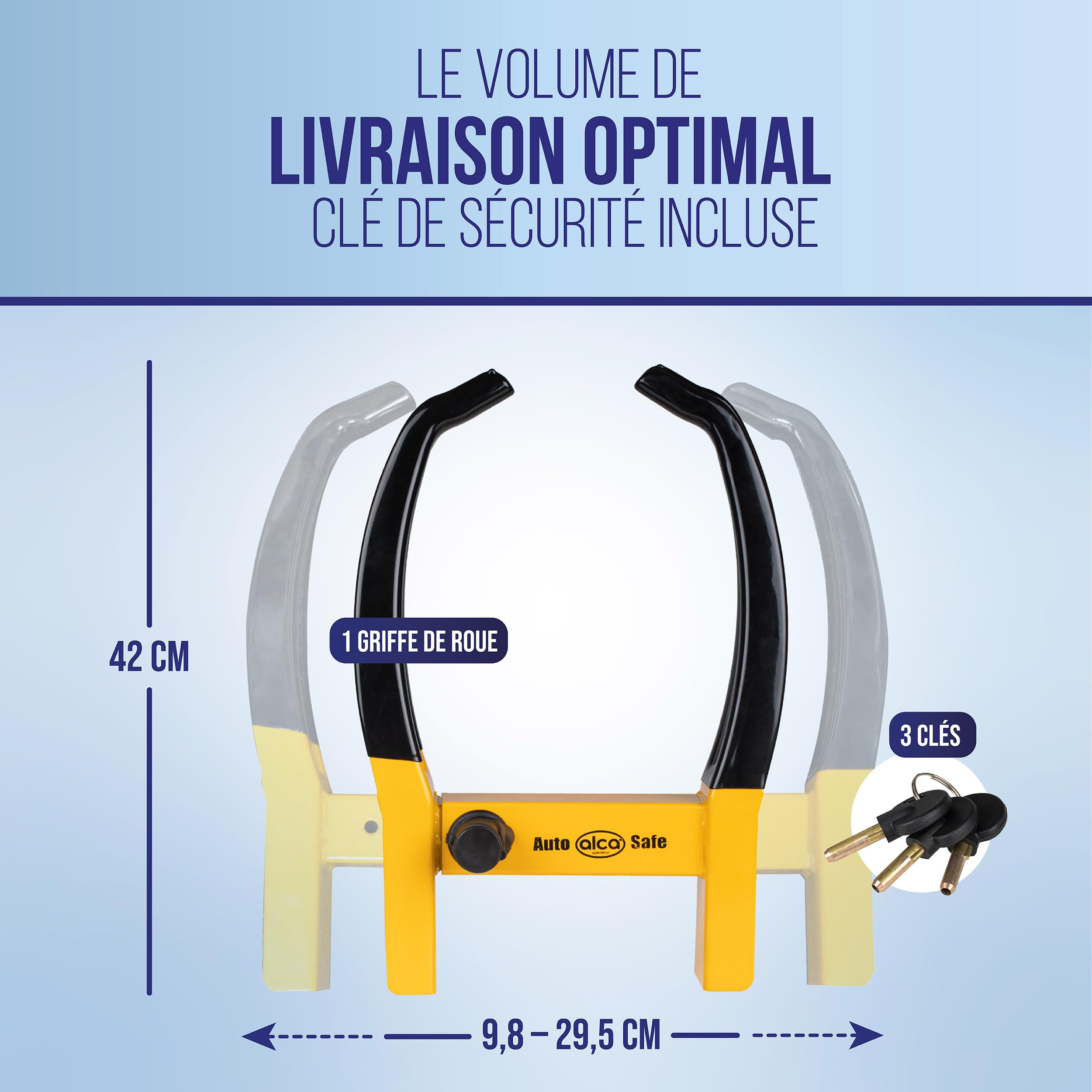 alca® Sabot de roue, largeur maximale du pneu : 325 mm, extensible, niveau de sécurité 3