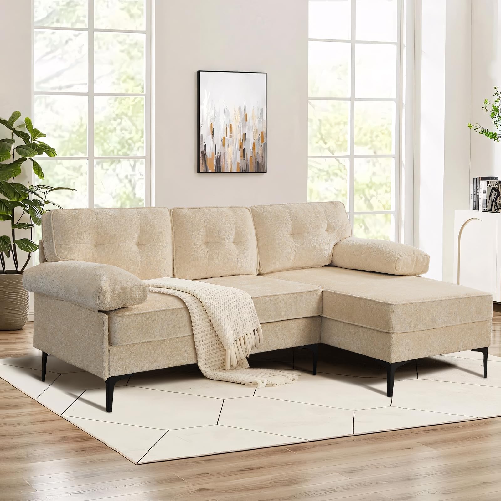 Amazon.com: WOTSTA Convertible Sectional Sofa, L Shaped Couch with ...