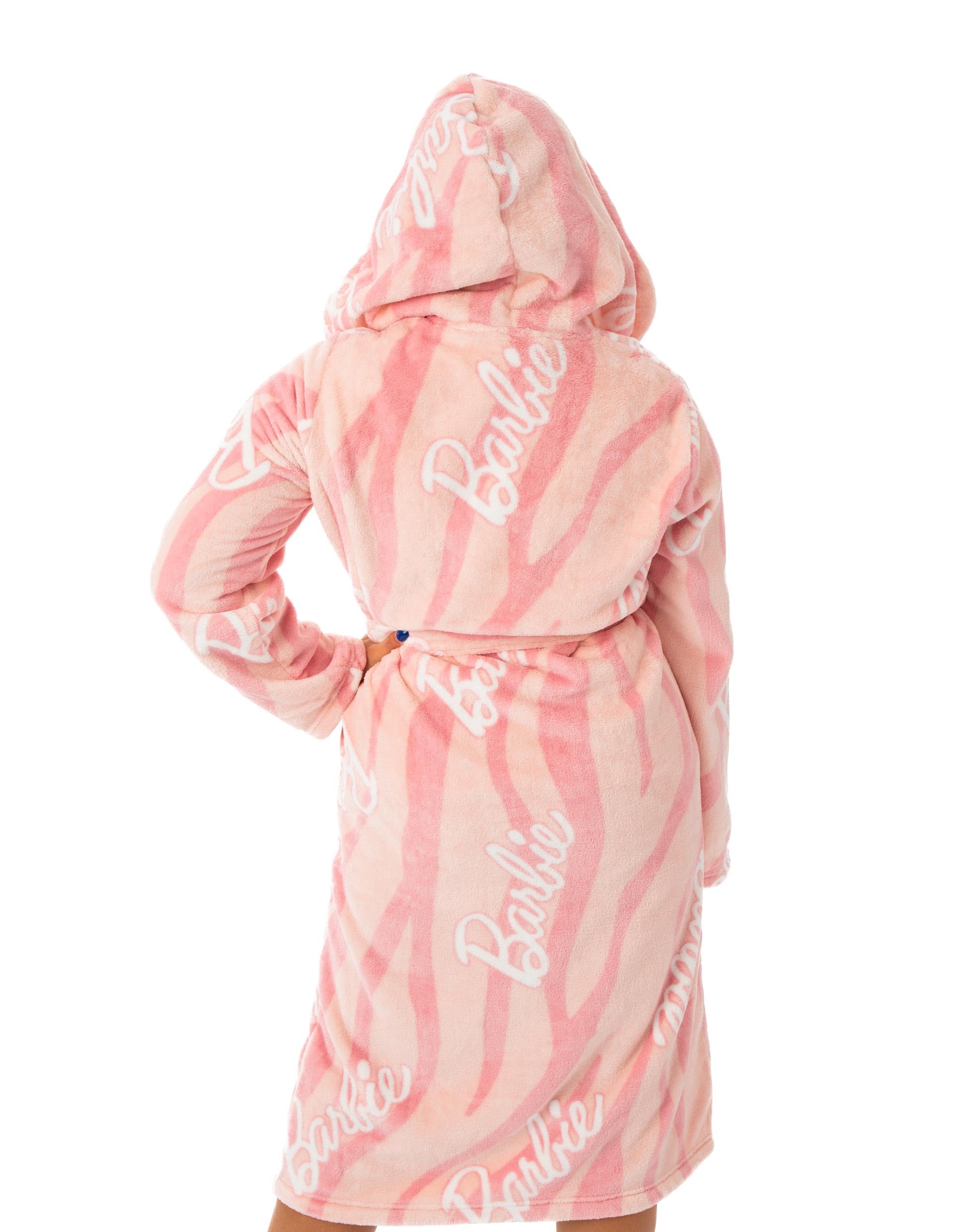 Barbie Women's Pink Hooded Bathrobe | Entrez dans l'élégance et le glamour avec la robe de chambre Adoptez le style emblématique de avec luxe et confort
