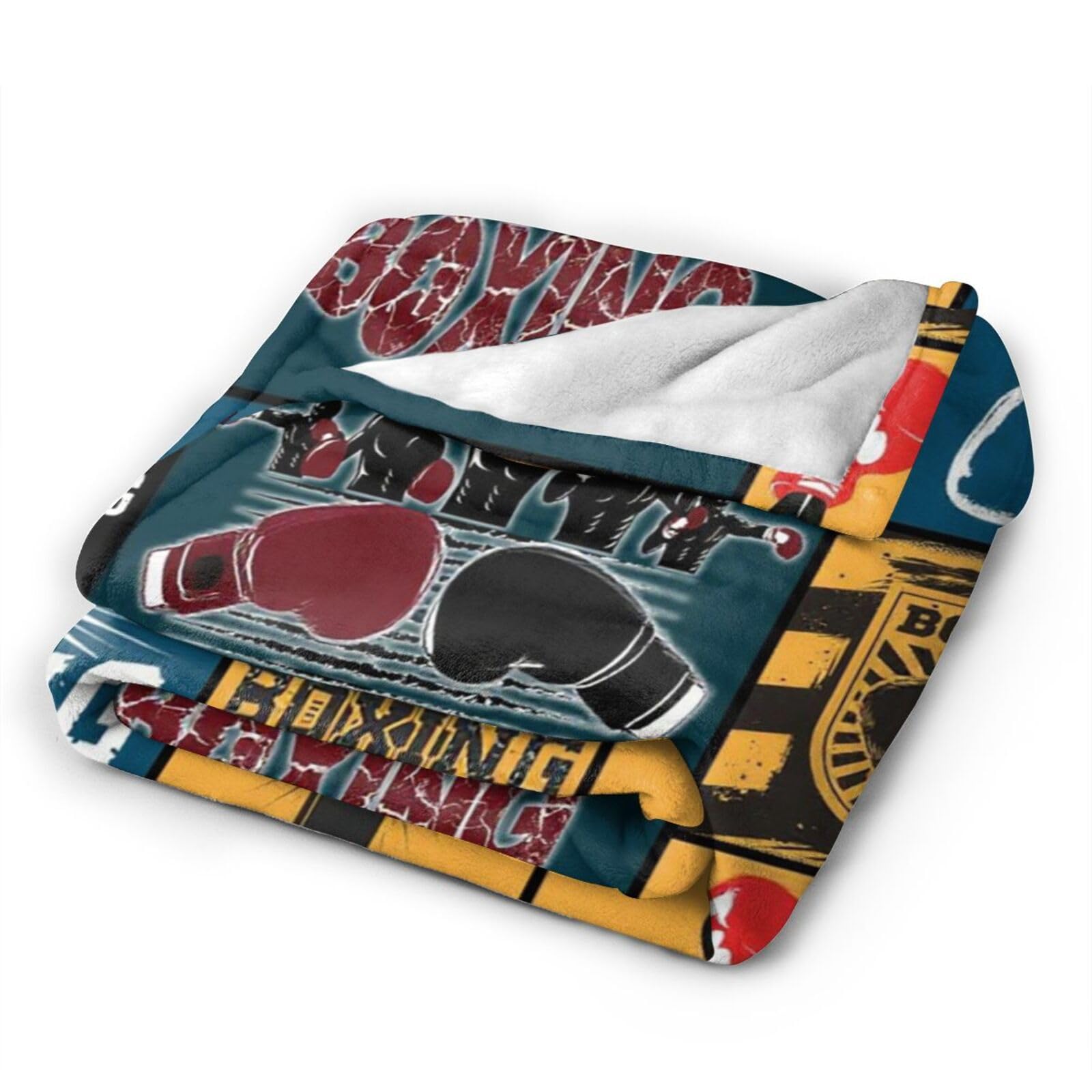 Boxing Blanket Super Soft Warm Boxing Sports Throw Blanket Gift for Men Women Boys Cozy Fluffy Plush Lightweight Flannel Gifts Fleece Blankets for Kids Adults 50"X40"