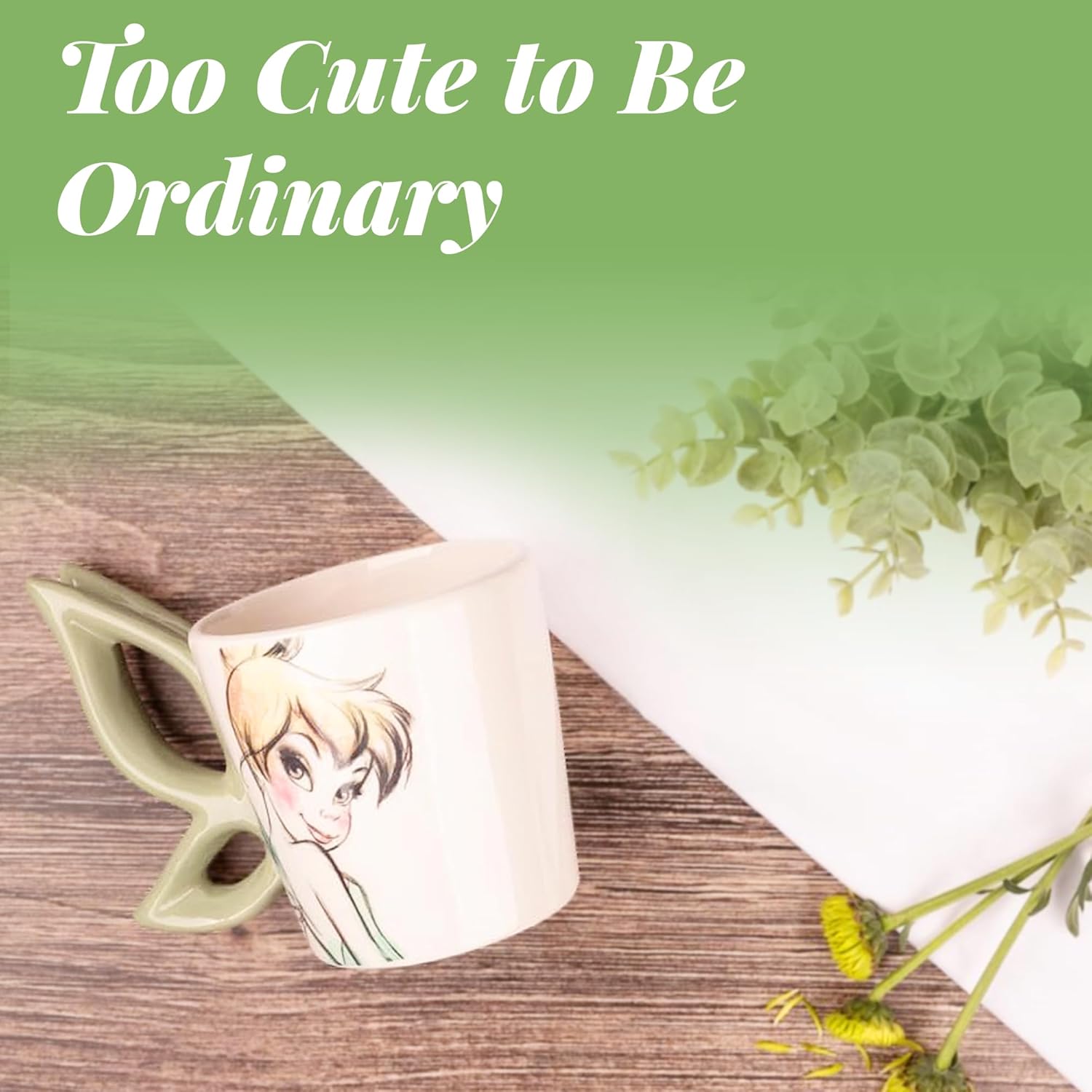 Disney Tinker Bell Ceramic Coffee Mug – Cute Mug Featuring Tinker Bell with Winged Figural Handle – Collectible Coffee Cup – Officially Licensed Disney Gifts - Image 4