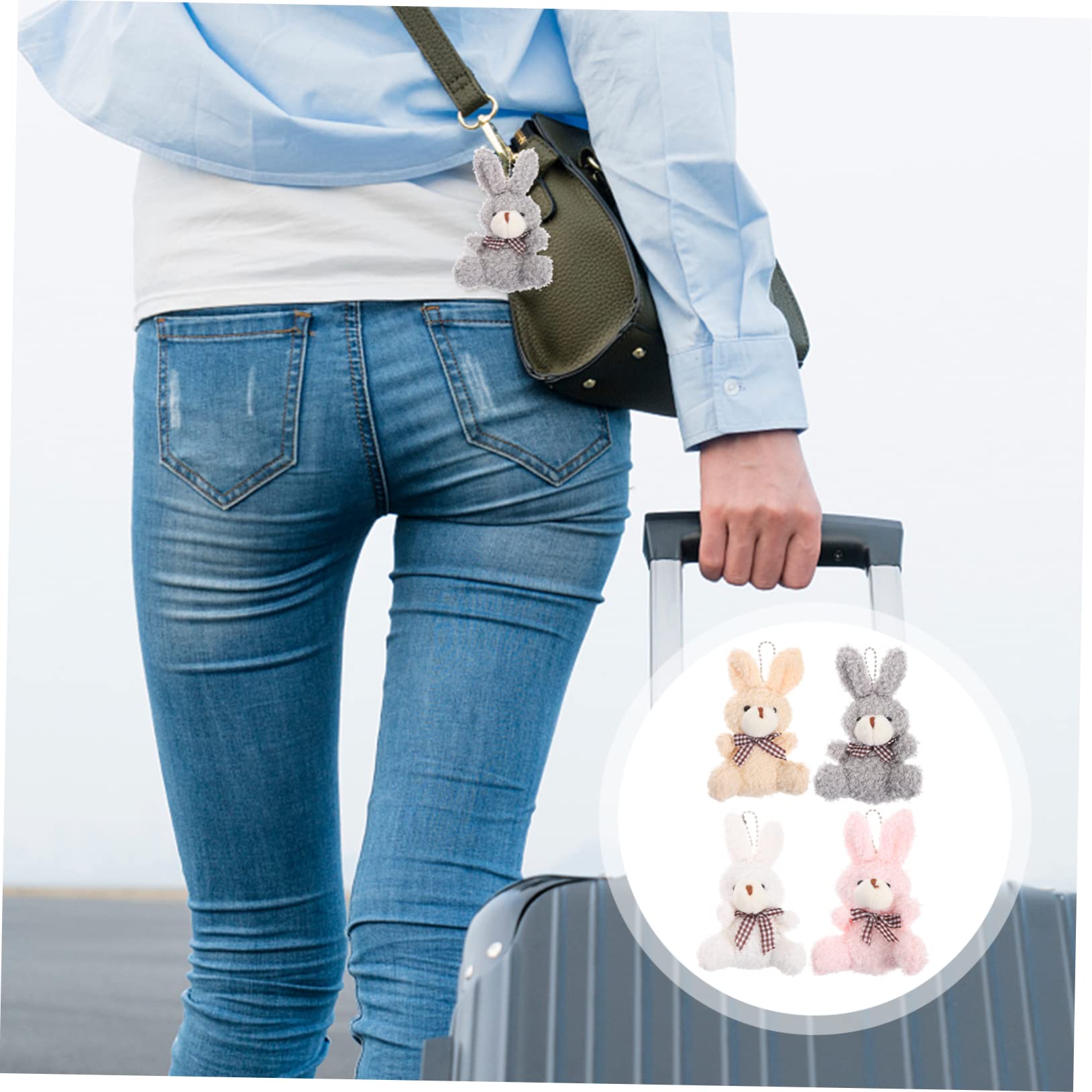 FRCOLOR Teiliges Plüschkaninchen Schlüsselanhänger Flauschige Anhänger Für Taschen Rucksäcke Dekoration Niedliche Tiercharms Partygeschenke