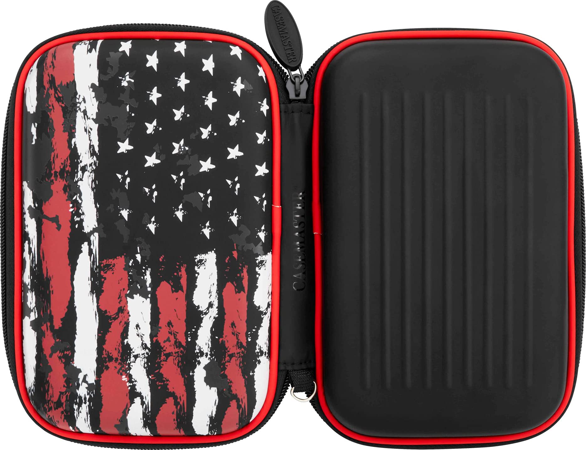 CasemasterSentinel 6 Dart Case, Holds Extra Accessories, Tips, Shafts and Flights, Compatible with Steel and Soft Tip Darts, Impact & Water Resistant Tactech Shell, American Flag
