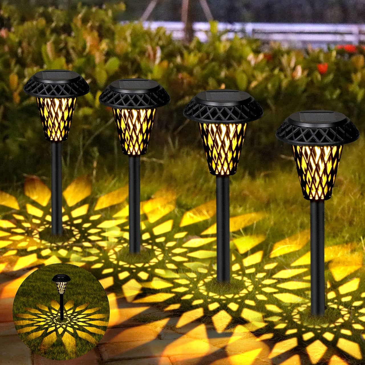 Orelpo Solar Pathway Lights Outdoor 8 Pack, LED Solar Garden Lights, Outdoor Solar Landscape Lights Waterproof Warm Light Path Lamps for Pathway, Walkway, Patio, Yard & Lawn