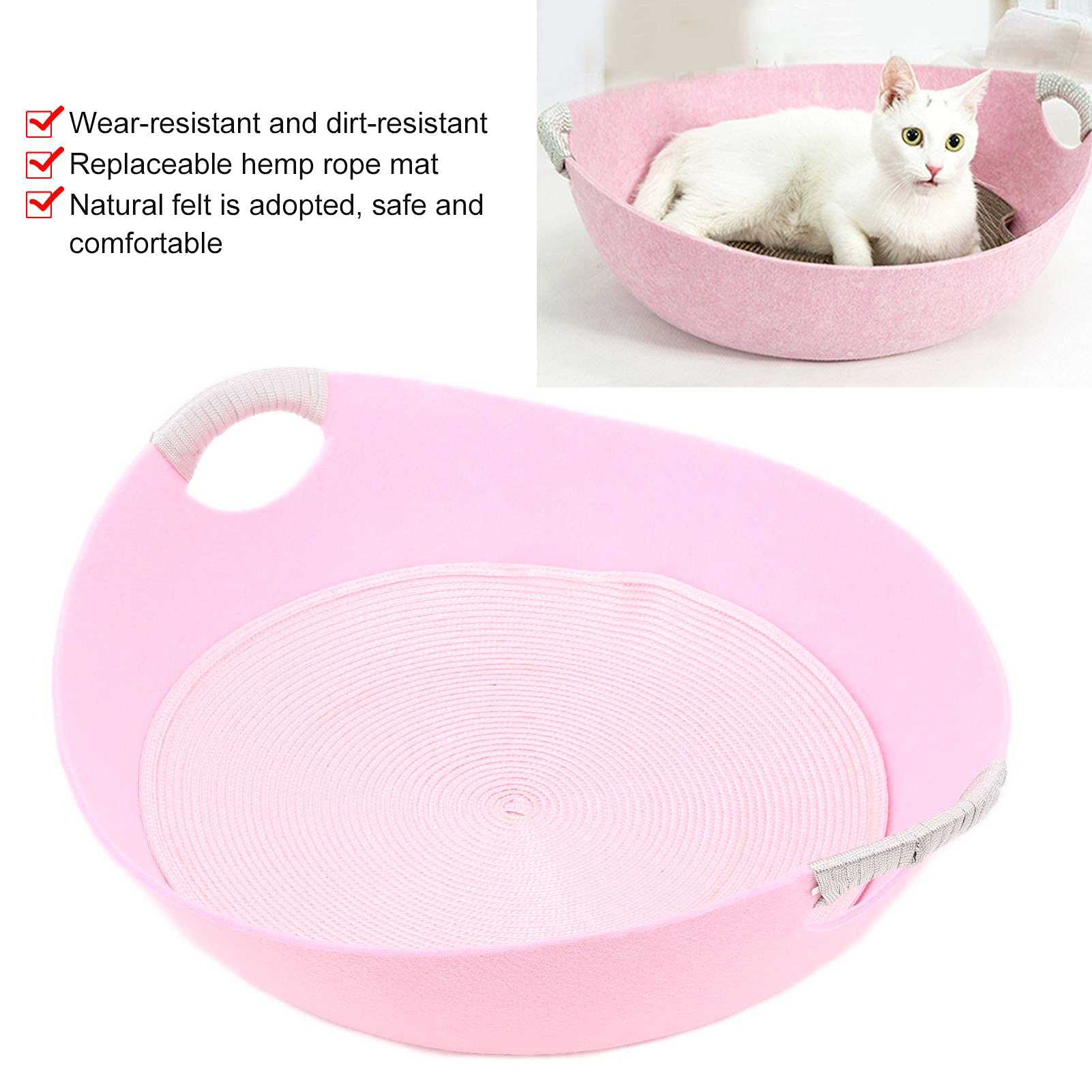 XINL Cuccia per Animali Domestici, Cuccia per Gatti Rimovibile a conservazione di Calore Facile da Pulire per la casa per Il Negozio di Animali(Rosa)