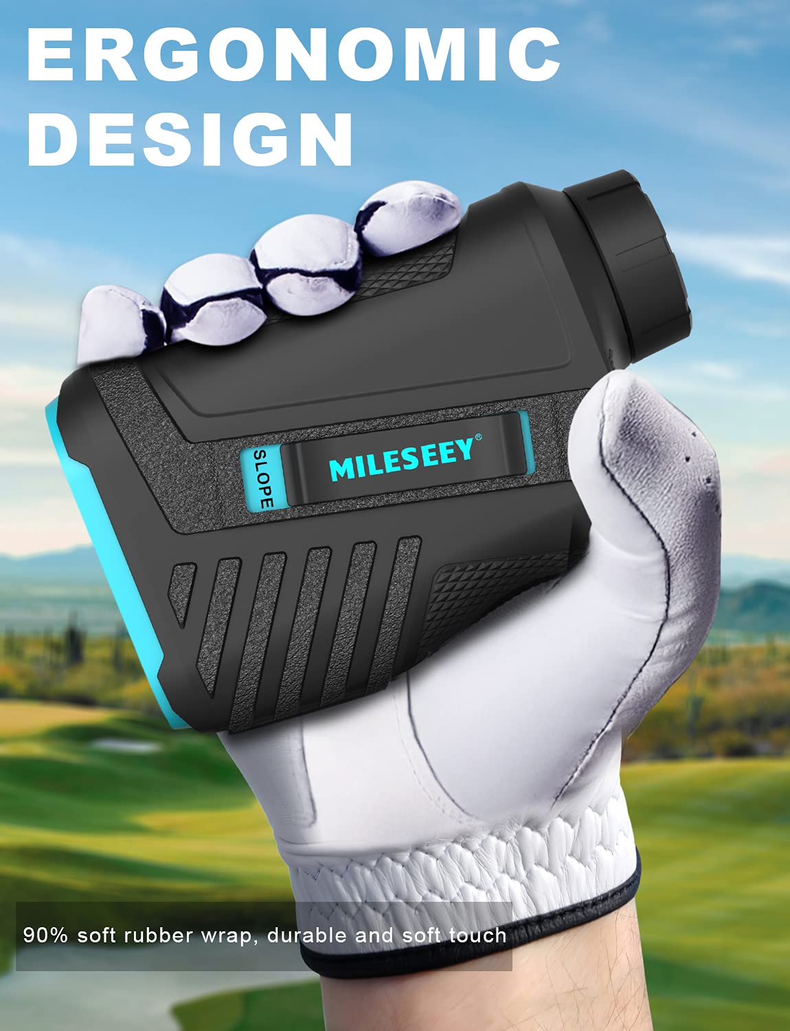 Telemetro Golf Ricaricabile,PF280Pro Telemetro 656 yarde con Bloccaggio Preciso Dell'asta Della Bandiera,Ingrandimento 6X,Scansione del Golf,Misurazione Della Distanza/Velocità