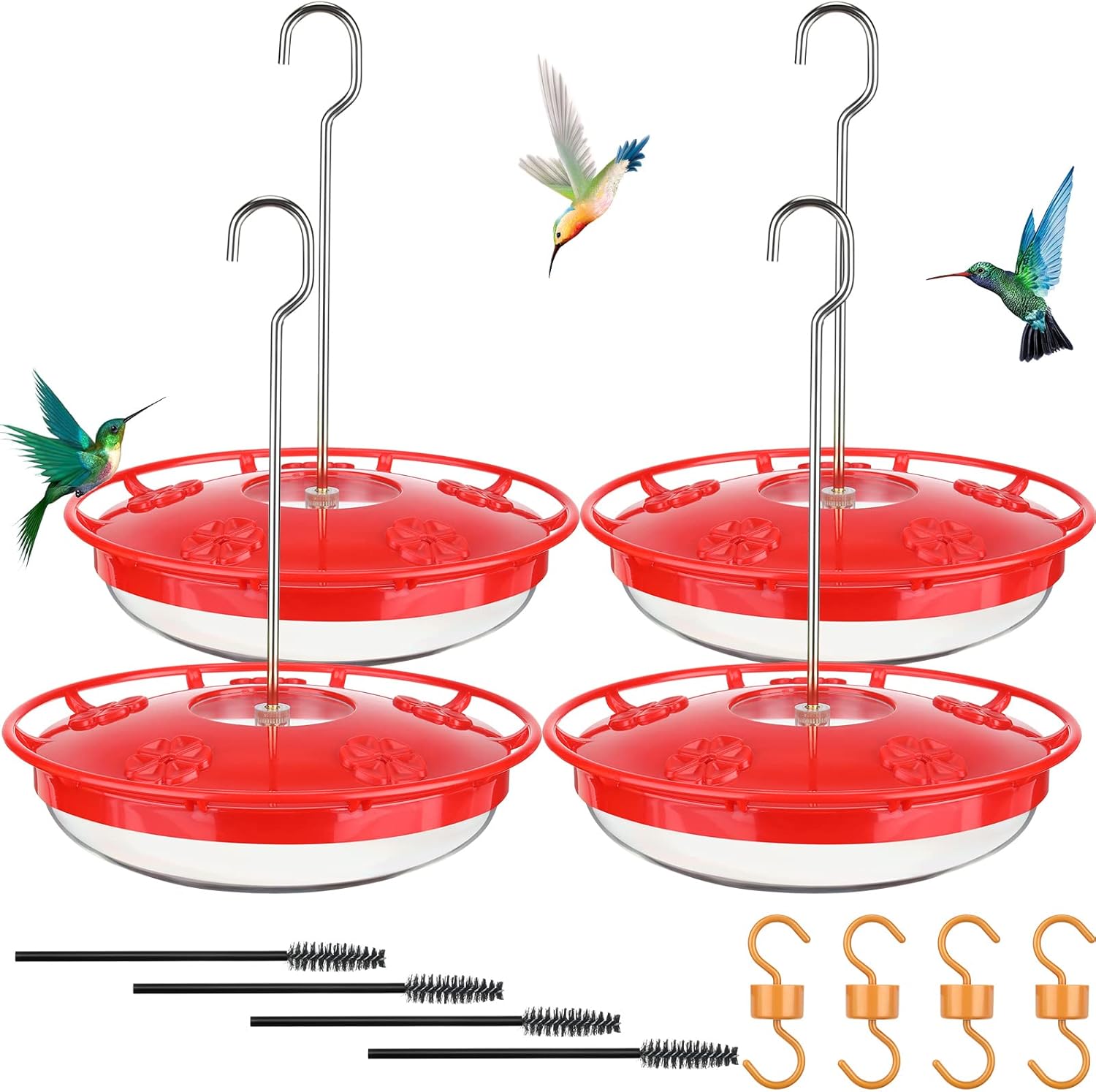 4 Sets Hummingbird Feeder for Outdoors Hanging 16 oz