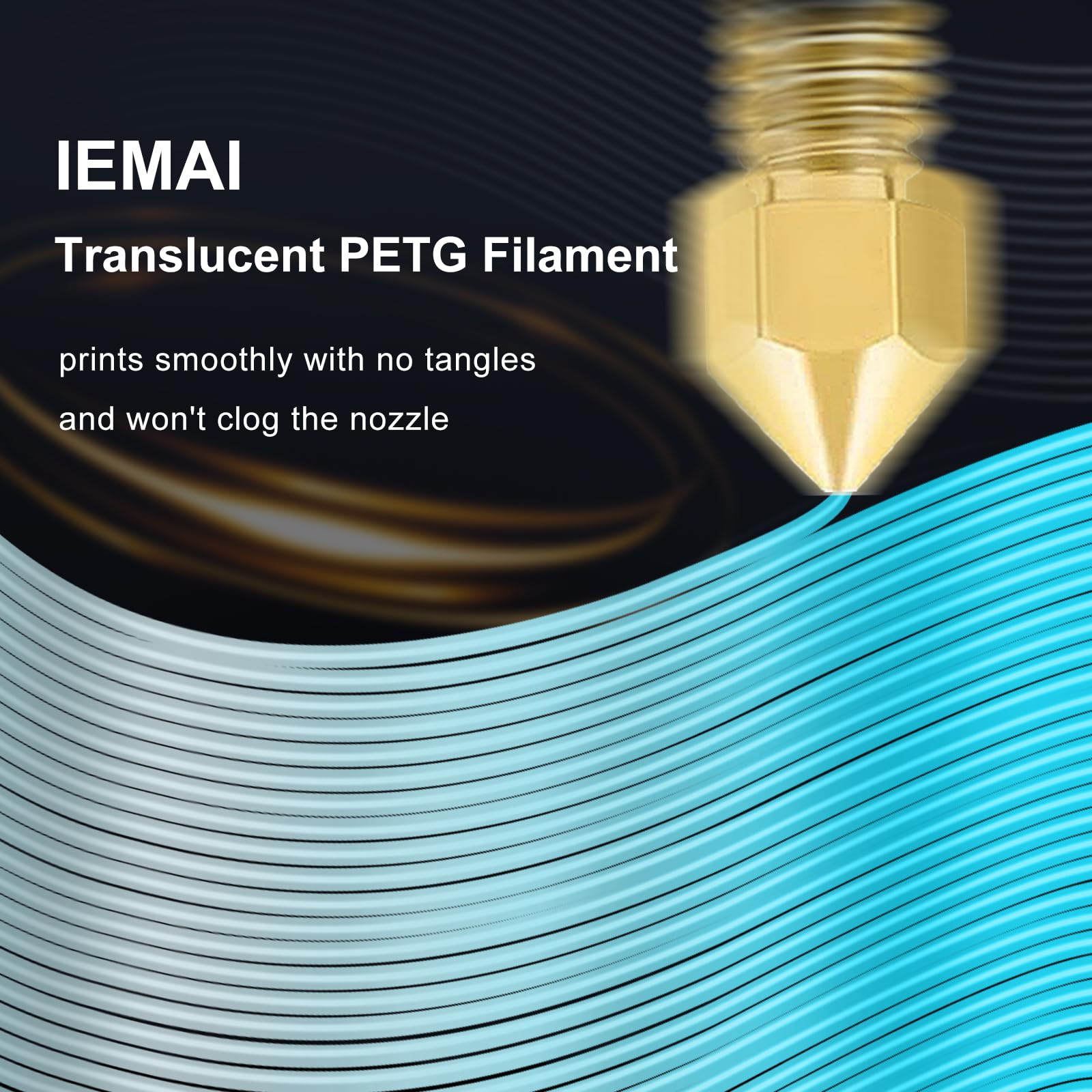 IEMAI PETG Filament 1,75 mm, 2 kg, High Speed półprzezroczysty PETG, niebieski, fioletowy/niebieski, biały, filament do drukarki 3D, dokładność pomiaru +/- 0,02 mm