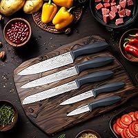 Vista 3 de RAXCO Juego de cuchillos de cocina de 10 piezas Soporte de acero inoxidable Diseño compacto - Gris