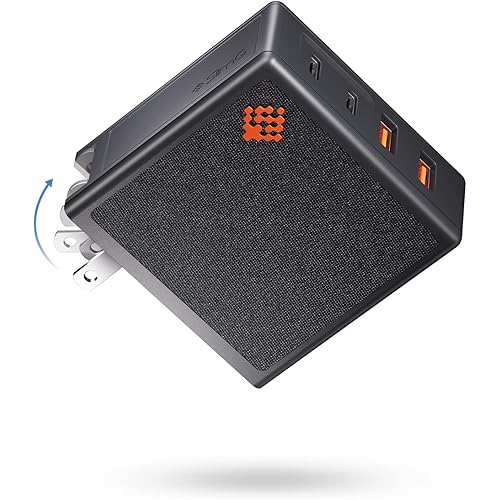 𝐒𝐥𝐢𝐦𝐐 GAN USB C Charger: 100W,96W,87W,85W,67W AC Adapter - 4 Port Fast Compact PD Wall Block - Type-C High Speed Charging Station - Travel Adapter for MacBook,Surface,Lenovo