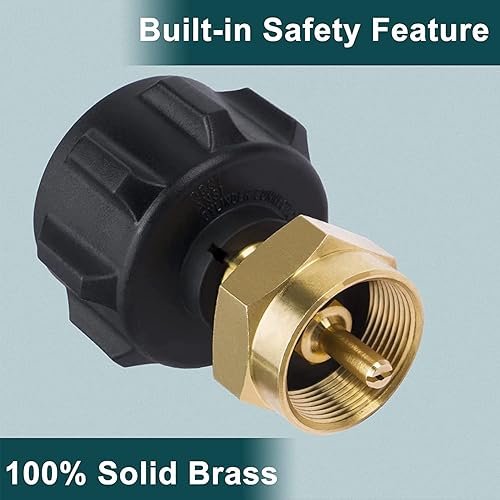 Miniatura 5 de GASPRO Adaptador de recarga de propano, llena botellas de 1 libra de tanque de 20 libras, fácil de usar, latón macizo