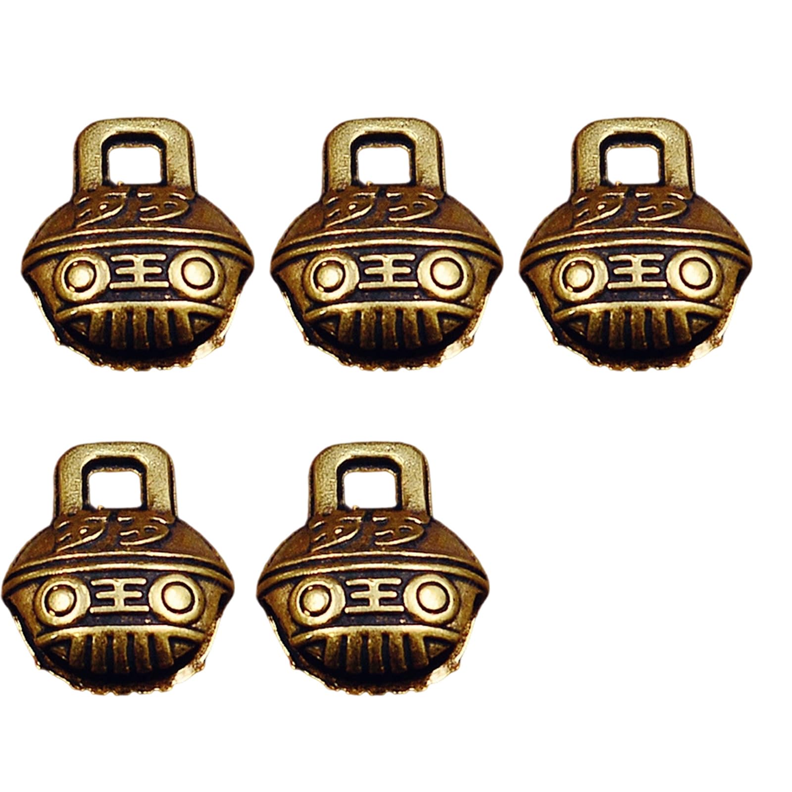 Msioytog Small Handcrafted Copper Bells Charm Set With Vintage Finish For Necklace Or Keychain Jewelry Designs Copper Bells Charm Pendant