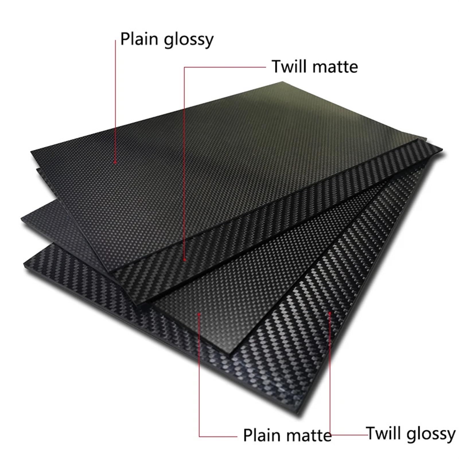 1pcs 400x500mm Thickness 1 1.5 2 2.5 3 4 5 6 8 10mm Full 3K Carbon Fiber Plate Board Sheet for RC Model Plain Twill 3k Carbon Fiber(4.0mm Twill Glossy)
