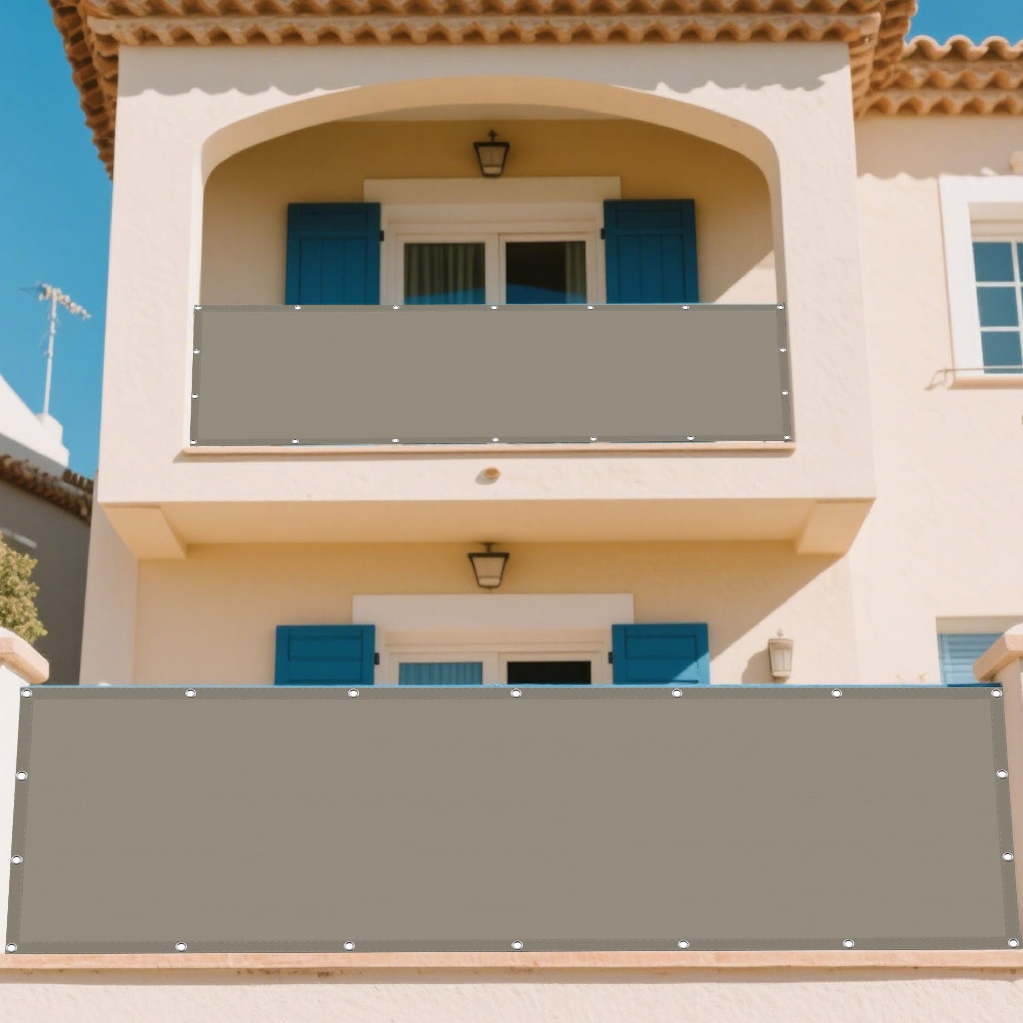 Sonnensegel Wasserdicht 4 x 5 m inkl Befestigungsseile Sonnenschutz Und Wetterschutz Markise Sonnenschutz für Garten Balkon Und Terrasse, Taupe