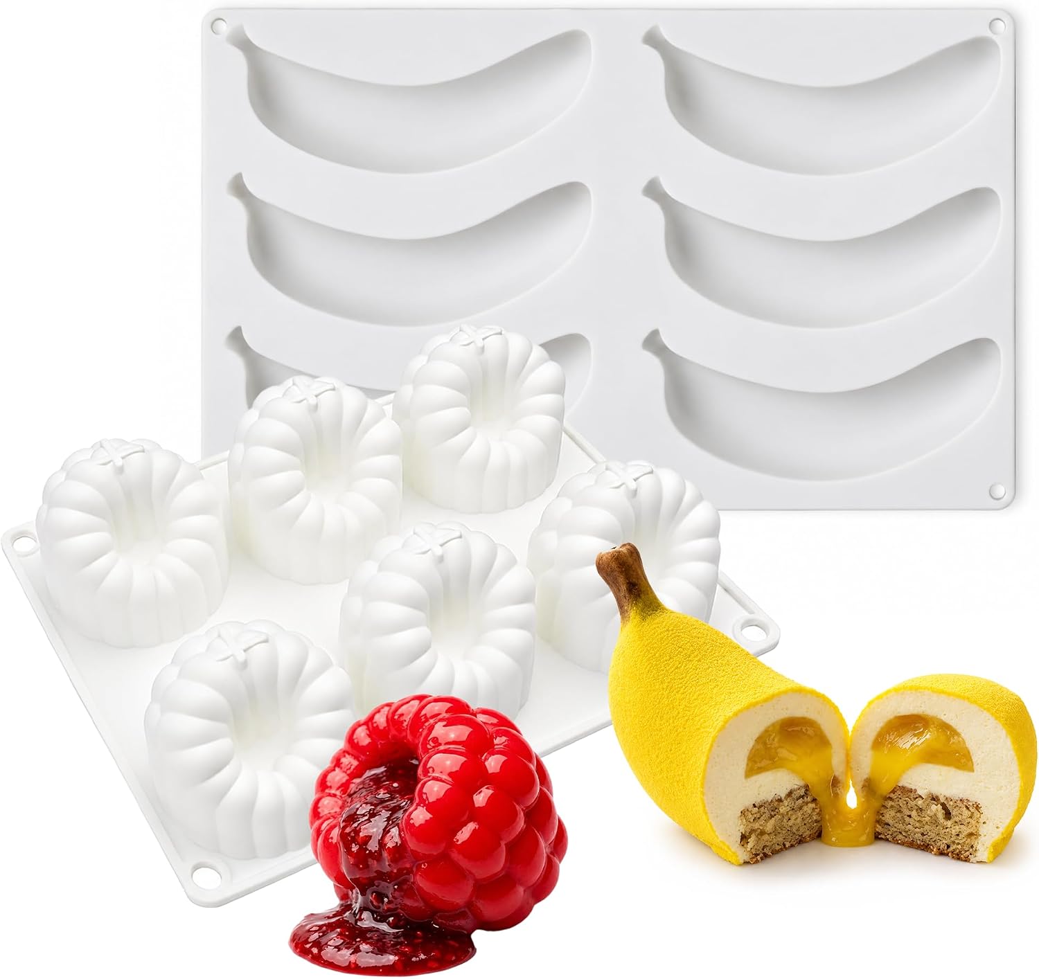 Raspberry & Mango Silicone Mold Set for Mousse Cake Baking
