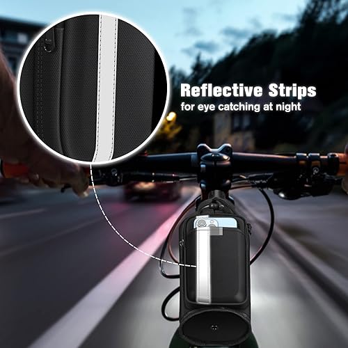 Miniatura 5 de FINPAC Portavasos para bicicleta, soporte universal para botella de agua con bolsillos para teléfono para cochecito, andador, carrito de golf,