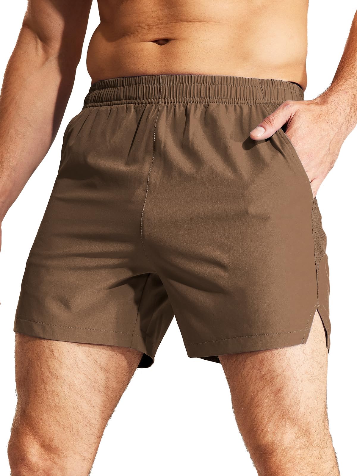 MIER Men's 5 Inch Inseam Running Shorts, Quick-Dry with Pockets
